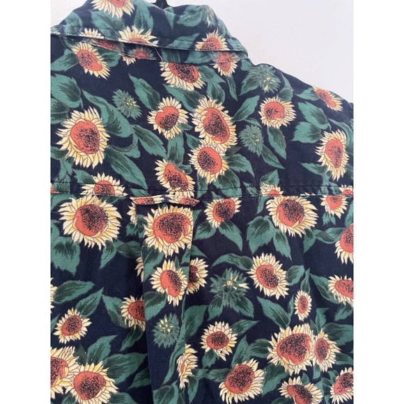 Vintage Krazy Kat 90s Women's Button Up Sunflower Tank Top Sz L - Picture 4 of 5